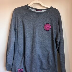Dutch Bros Dutch Luv Gray Sweatshirt with Pink Logo